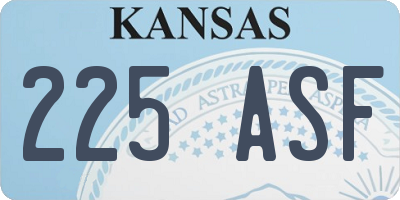 KS license plate 225ASF