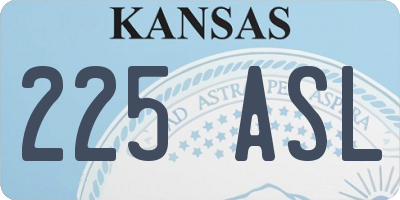 KS license plate 225ASL