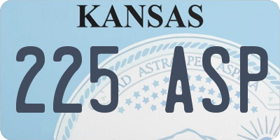 KS license plate 225ASP