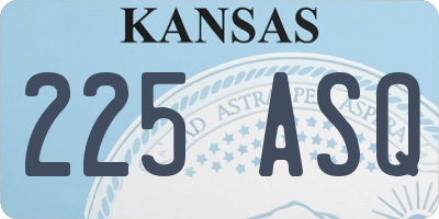 KS license plate 225ASQ