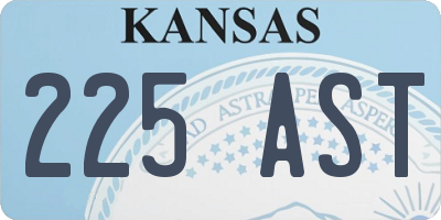 KS license plate 225AST