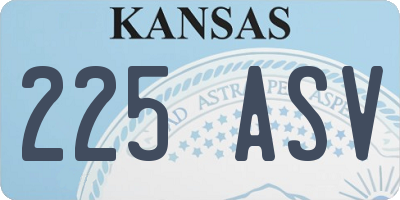 KS license plate 225ASV