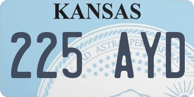 KS license plate 225AYD