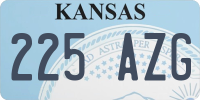 KS license plate 225AZG