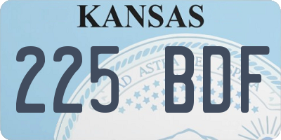 KS license plate 225BDF
