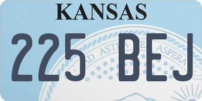 KS license plate 225BEJ