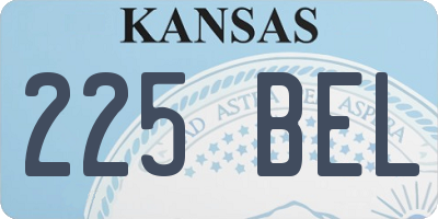 KS license plate 225BEL