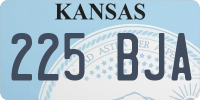 KS license plate 225BJA