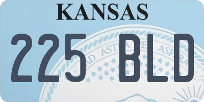 KS license plate 225BLD