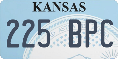 KS license plate 225BPC