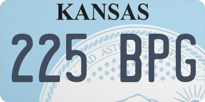 KS license plate 225BPG
