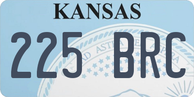 KS license plate 225BRC