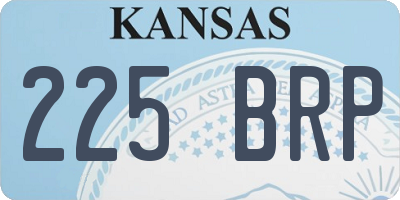KS license plate 225BRP