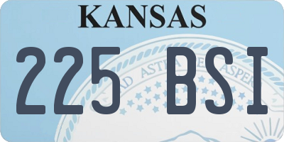 KS license plate 225BSI