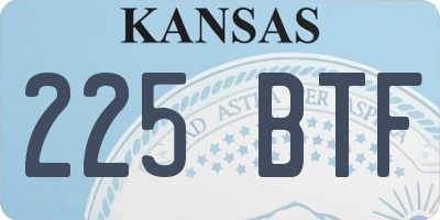 KS license plate 225BTF