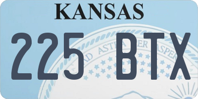KS license plate 225BTX