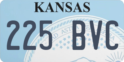 KS license plate 225BVC