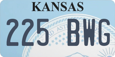 KS license plate 225BWG