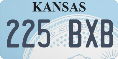 KS license plate 225BXB