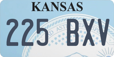 KS license plate 225BXV