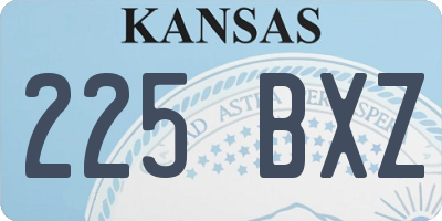 KS license plate 225BXZ