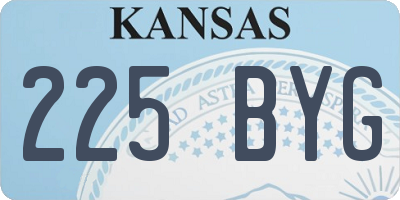 KS license plate 225BYG