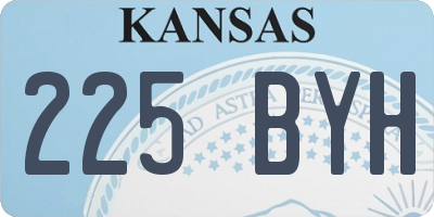 KS license plate 225BYH