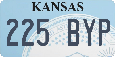 KS license plate 225BYP