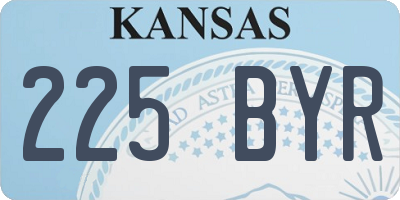 KS license plate 225BYR