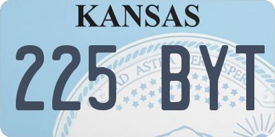 KS license plate 225BYT