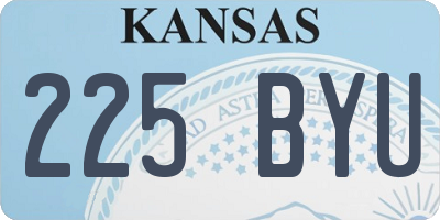 KS license plate 225BYU