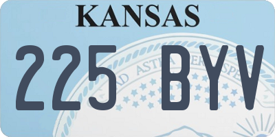 KS license plate 225BYV