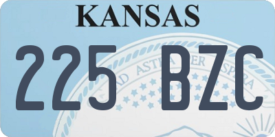 KS license plate 225BZC