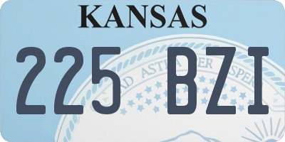 KS license plate 225BZI