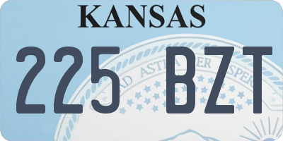KS license plate 225BZT
