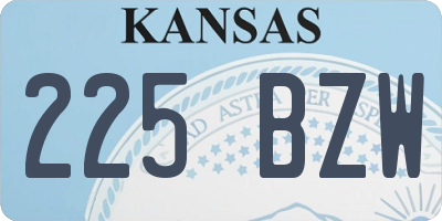 KS license plate 225BZW