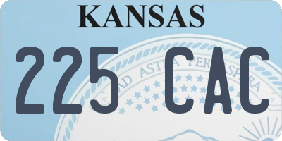 KS license plate 225CAC