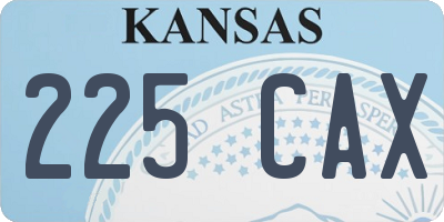 KS license plate 225CAX