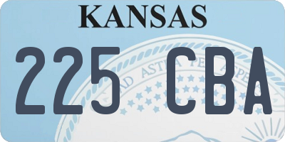 KS license plate 225CBA