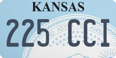 KS license plate 225CCI