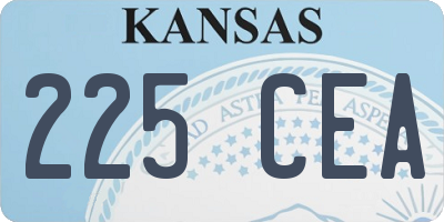 KS license plate 225CEA