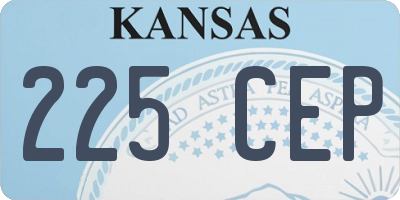 KS license plate 225CEP