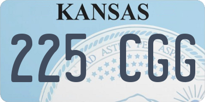 KS license plate 225CGG