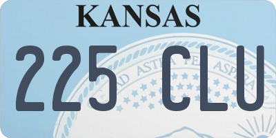 KS license plate 225CLU