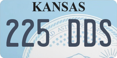 KS license plate 225DDS
