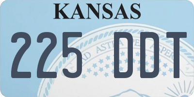 KS license plate 225DDT