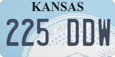 KS license plate 225DDW