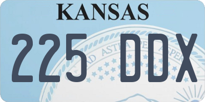 KS license plate 225DDX
