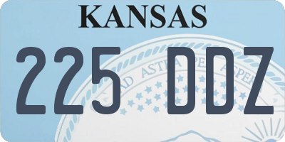 KS license plate 225DDZ