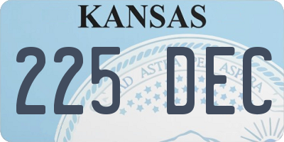 KS license plate 225DEC